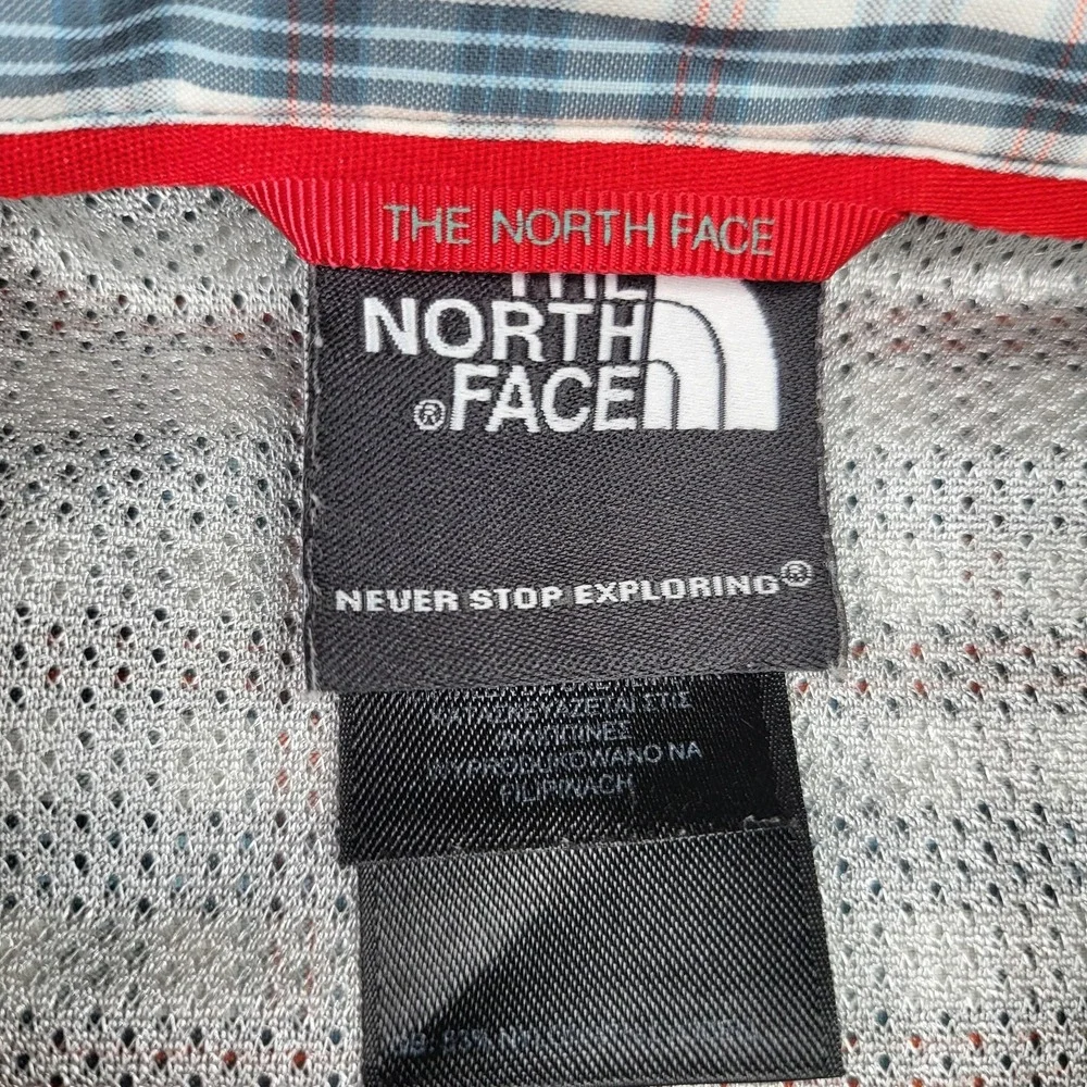 The North Face Shirt‎ Mens Large Blue Plaid Short Sleeve Button Front Outdoor